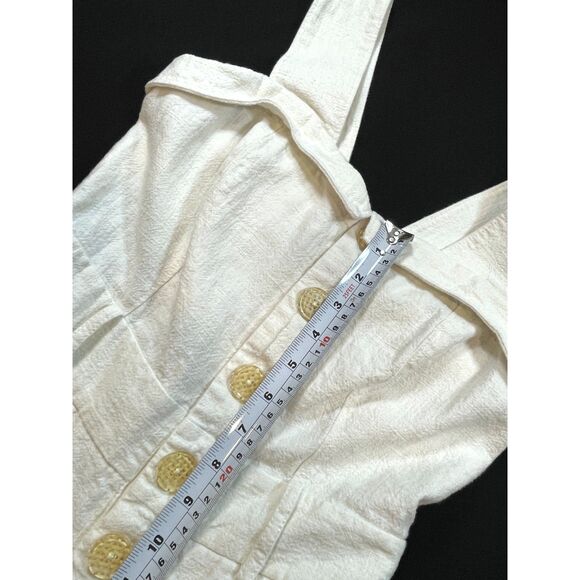 ~ By Anthropologie 0 Jumpsuit Linen Blend Cape Cod Crop Wide Leg Sleeveless - Picture 9 of 16